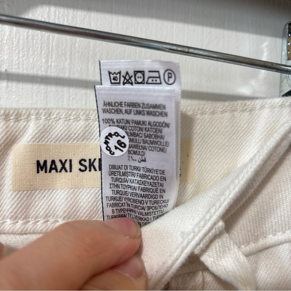 Marks And Spencer Denim Maxi A-line Skirt Sz 6 UK 10 Ecru White Maxi Cotton M&S - Picture 4 of 7